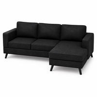 Canapé d'angle moderne en forme de L avec chaise longue, coussins confortables, structure robuste pour appartement, villa, hôtel, salons, petits espaces