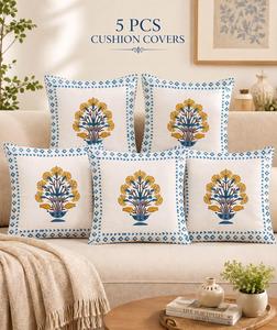 Housses de coussin en coton de qualité supérieure avec impression artisanale pour canapé, chaise, décoration de chambre, disponibles au meilleur prix du marché - Product Image 1