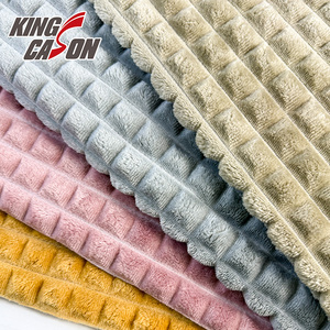 Kingcason <strong>2026</strong> Colombia Hot Sell 100%Polyester Pink Yellow Warm Quick Dry Carving Jacquard <strong>Flannel</strong> Fleece <strong>Fabric</strong> for Blanket - Product Image 1