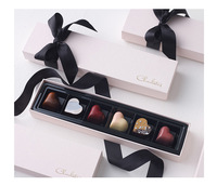 Boîte cadeau pour chocolats truffés, 6 pièces, emballage en papier vide avec doublure en plastique, impression offset, boîte à bonbons faite à la main DIY