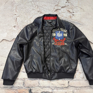 Giacca in Pelle PU di Alta Qualità PELLE LEGEND con Ricami e Diamanti, Stile Hip Hop Retrò, Vestibilità Ampia, <span class=keywords><strong>per</strong></span> l'Inverno - Product Image 4