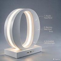 Lettres 3D LED Indépendantes avec Coque en Acier Inoxydable et Panneau Acrylique, Bande LED Intégrée à Lumière Stable - Utilisation Intérieure/Bureau/Magasin