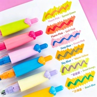 Surligneur rétractable bicolore L.40500 en forme de cœur mignon, stylo surligneur à clic pour la marquage de notes, le journal, le dessin artistique, la papeterie