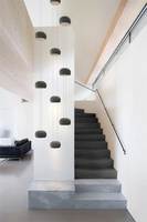 Lustre LED suspendu moderne nordique en laiton avec abat-jour en céramique empilable, hauteur réglable, intensité variable, pour chambre
