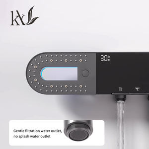 YaKe Ensemble de douche mural multifonction de luxe en laiton avec jet pluie, finition chromée, <span class=keywords><strong>barre</strong></span> coulissante et douchette à main - Product Image 3