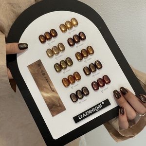 2025 Châtaigne <span class=keywords><strong>Caramel</strong></span> Automne Hiver Vernis À Ongles Gel Bouteille Ensemble Salon Utilisation Éclaircissant Cat Eye Design LED Liquide Matériel - Product Image 6