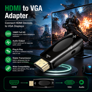 WISTAR Mini TV HD 1080P sans alimentation externe vers <span class=keywords><strong>VGA</strong></span> avec adaptateur <span class=keywords><strong>audio</strong></span> 3,5 mm pour ordinateur portable PC - Product Image 4