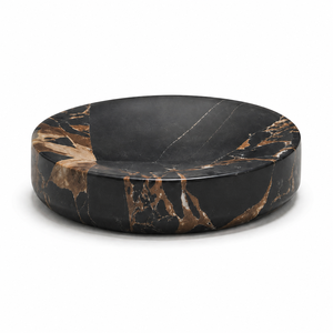Juego de Accesorios de Baño de Mármol Portoro, Dispensador de Jabón de Piedra Natural Negra y Dorada, Accesorios de Baño Negros y Dorados - Product Image 4