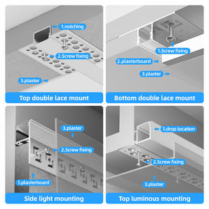 Profilé <span class=keywords><strong>en</strong></span> aluminium LED personnalisable de 1 m, 2 m, 3 m, encastré dans les cloisons sèches, plâtre, profilé <span class=keywords><strong>en</strong></span> aluminium pour éclairage de plafond et de mur - Product Image 2
