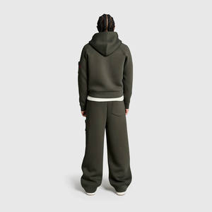Fabricante de Sudaderas con Capucha, Venta al Por Mayor a Precio Económico, Conjunto Deportivo para Hombre, <span class=keywords><strong>Chándal</strong></span> Personalizado de Algodón, Poliéster y Elastano para Correr - Product Image 2
