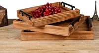 Ensemble de plateaux de service en bois naturel laqué, écologiques, pour la cuisine, la salle à manger et le salon, pour la présentation et le rangement
