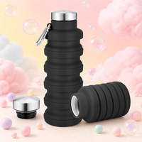 Bouteille d'eau pliable en silicone écologique sans BPA, étanche, lavable au lave-vaisselle, 800 ml
