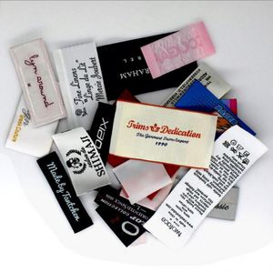 Étiquette tissée personnalisée pour vêtements, en tissu damassé, haute densité - Product Image 1