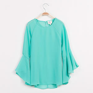 Blusa de Chifón con Diseño de Volantes en la Espalda y Mangas con Volantes para Niñas, Ropa Infantil de Diseño - Product Image 5