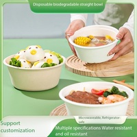 Bol alimentaire jetable biodégradable 1000 ml en bagasse de canne à sucre, récipient à emporter pour restaurant, bol à riz et à soupe