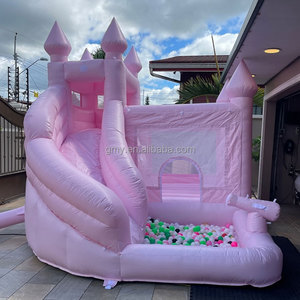 GMY gommatables rosa fiocco gonfiabile <span class=keywords><strong>casa</strong></span> con scivolo e palla Pit noleggio Business Jumping castello per i bambini - Product Image 2