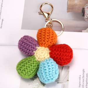 <b>Cute</b> Yarn Wool Knitted Crochet Soft Amigurumi <b>Doll</b> Light Keychain Handmade Rainbow Milk Tea Cup Bag Charm Earth Day Embossing - Product Image 3