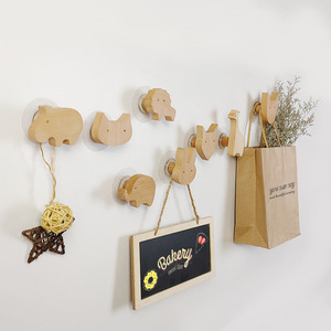 2024 nouveau crochet mural décoratif en bois Animal moderne créatif patère support mur cintre sac crochet suspendu poignée de porte - Product Image 2