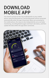 R12 Vòng thông minh tầm cao sức khỏe Tracker Heart Rate Monitor body mệt mỏi ngủ theo dõi Android tương thích phù hợp với ngón tay lớn - Product Image 2