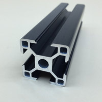 Profil Ekstrusi Aluminium 3030, Anodisasi Hitam, Rangka CNC Kustom, Struktur T-Slot