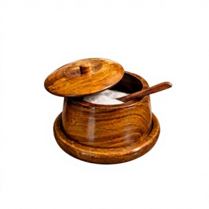 Natural Premium Durable Wooden <b>Jar</b> Lid 250mL Classic Eco-Friendly Airtight Multifunction <b>Kitchen</b> <b>Storage</b> Container <b>for</b> Spice AZ - Product Image 4