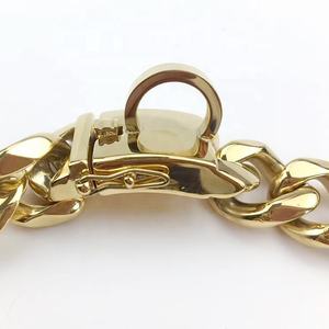 Toptan sıcak satış yüksek kalite moda takı paslanmaz çelik büyük cins Bulldog köpek koşum altın Pet büyük köpek tasması zinciri - Product Image 6
