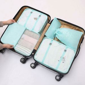Ensemble de 6 sacs de rangement pour bagages de voyage, cubes de compression imperméables pour valise - Product Image 3
