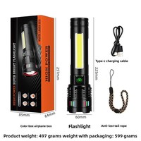 Nouvelle Lampe Torche Laser en Alliage d'Aluminium Transfrontalière, Ultra-Lumineuse, Vision Diurne, Longue Portée, Télescopique et Rechargeable pour l'Extérieur