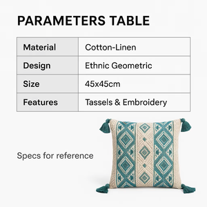 Housse de coussin tendance bohème brodée à la main, imprimée colorée, géométrique, à pompons étoilés, très vendue - Product Image 5