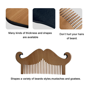 Bois de santal en bois pour hommes peigne de poche pliant barbe moustache peigne et ensemble de brosses - Product Image 5