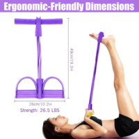Alta calidad TPE 4 tubos Abdomen pierna ejercitador Pedal Yoga Pull Reductor banda de resistencia cuerda de tracción banda de estiramiento