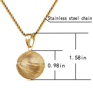유로 미국 스포츠 스타일 남자 농구 펜던트 목걸이 방수 남자 보석 도매 패션 액세서리 - Product Image 5