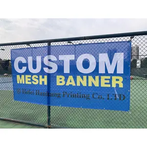 Publicité imprimée numérique Bannière de clôture en maille flexible en tissu personnalisé avec vinyle PVC en option