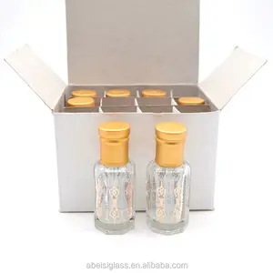3ml 6ml 12ml Empty Attar Arabian Oud Perfume Glass Bottles Brown Essential Oil Bottles