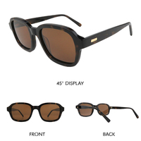Lunettes de soleil polarisées en acétate de haute qualité avec logo personnalisé, anti-radiation, pour hommes et femmes, UV400, montures carrées pleine monture