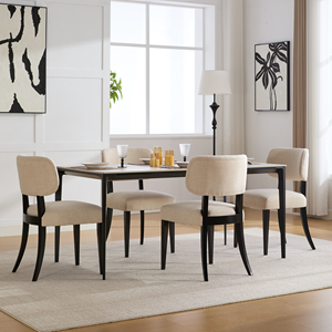 Ensemble de 2 chaises de salle à manger en bois, chaises de cuisine modernes rembourrées en tissu - Product Image 3