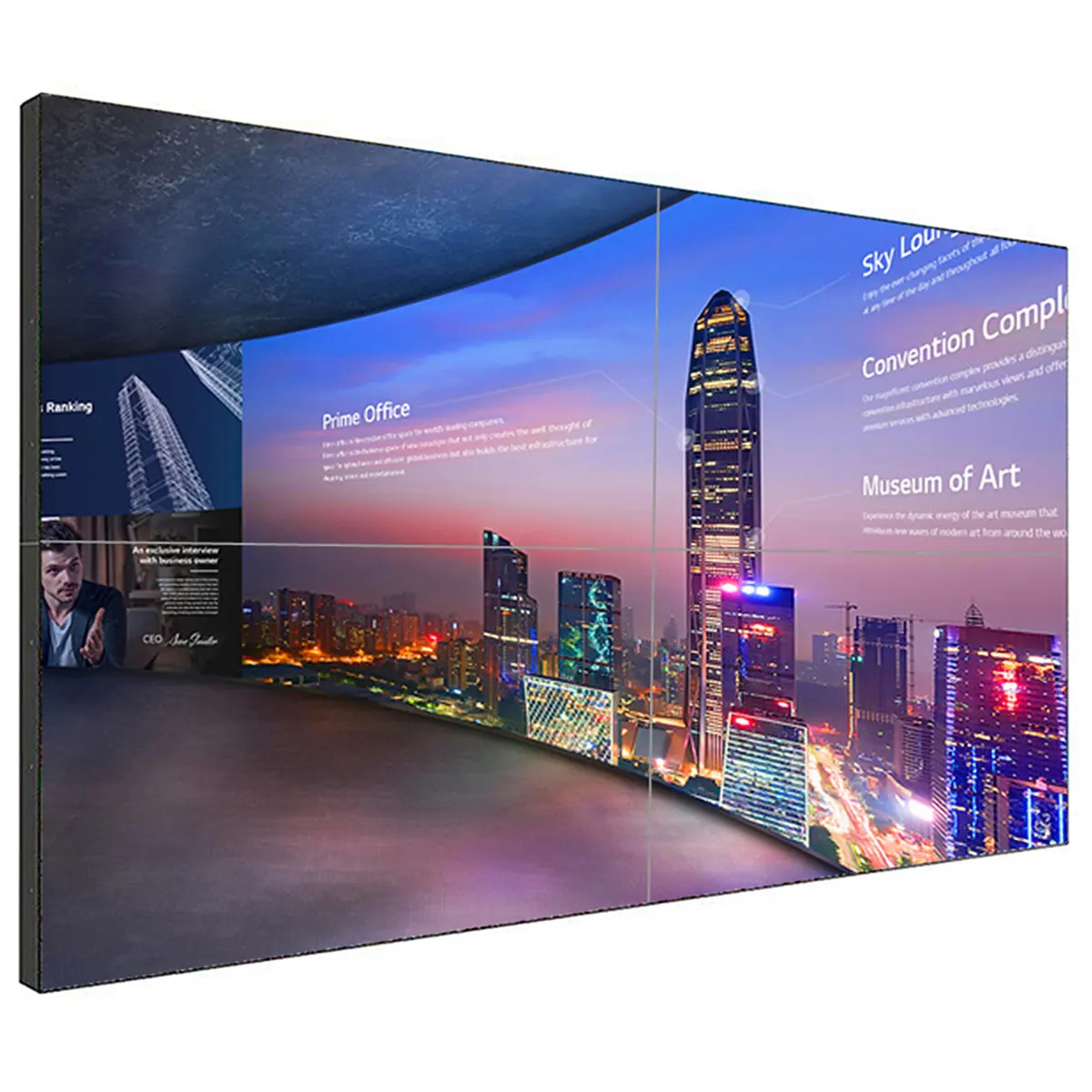 55Inch 3x3 Narrow Bezel LCD Video Wall Price Display Splice Screen Panel Monitor Controller Digital signage Advertise videowall