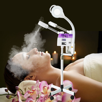 Spa Salon Beauty 3 in 1 Moisturize Skin Ozone Steam Magnifying Lamp Portable Steamer Face Hot and Cold High Frequency with Stand