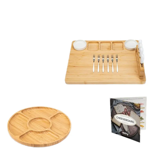 Vente en gros Grande planche à <span class=keywords><strong>fromage</strong></span> en bambou pour l'apéritif <span class=keywords><strong>Plateau</strong></span> à fromages et couteau en bambou avec compartiments - Product Image 6