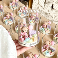 Bougie parfumée personnalisée, taille mignonne, thème ours, bougie colorée, parfum intense, bougies d'aromathérapie pour cadeau de baby shower ou d'anniversaire