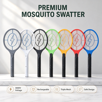 Raquette anti-moustiques haute tension personnalisée, tue-mouches électrique rechargeable, filet de sécurité 3 couches OEM