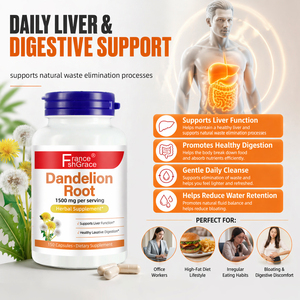 Complément de racine de pissenlit 1500 mg par portion – Soutient la fonction hépatique, favorise une digestion saine et un transit optimal – Capsules de racine de pissenlit - Product Image 4