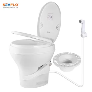 SEAFLO RV WC uma peça de plástico pé operado ao ar livre portátil Camping WC Caravan Camper Motorhome reboque acessórios