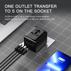 Adaptador de Viaje Universal con Enchufe Eléctrico, Adaptador de Viaje con Enchufe para EE. UU., Reino Unido, UE y Australia, Dispositivo de Viaje de Carga Rápida para Todo el Mundo - Product Image 2