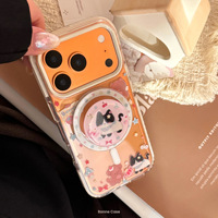 Coque de téléphone portable iPhone 18 motif dessin animé coloré, support magnétique 15 chats, haute valeur pour iPhone 11, 16, 17 Pro Max, souple