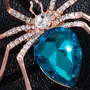 Broche araignée tendance pour femme avec strass multicolores - Product Image 2