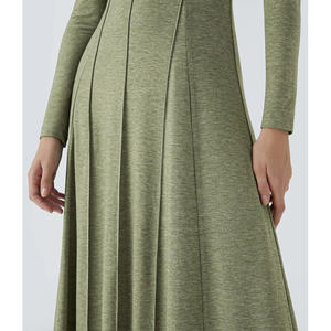 Vestido Casual Elegante de Otoño Invierno para Mujer, Estilo Europeo y Americano 2025-2026, Vestido Largo Informal con Mangas Largas y Corte Evase - Product Image 4