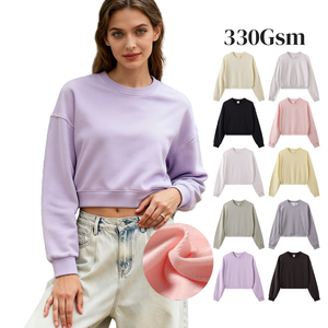 เสื้อฮู้ดดี้ผ้าฟลีซบุขนสำหรับฤดูหนาว รุ่น TKAN472 แบบเรียบง่าย ไม่มีลาย  รับปักโลโก้ สไตล์ลำลอง ไหล่ตก คอกลม เสื้อสเวตเชิ้ตผู้หญิง - Product Image 1