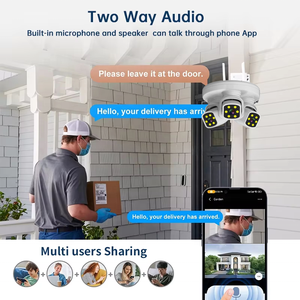 Caméra de sécurité extérieure étanche à 3 écrans Wifi Audio bidirectionnel Couleur Vision nocturne <span class=keywords><strong>IPCamera</strong></span> AI Suivi automatique Caméra CCTV PTZ pour la maison - Product Image 2