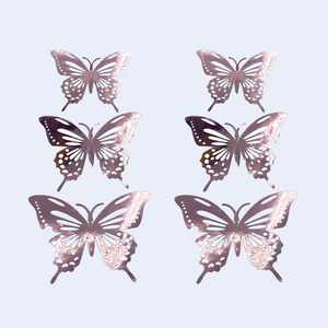 Décorations murales en métal en forme de papillon rose doré Party Love, pour la maison et le bureau, lot de plusieurs pièces, thème animal moderne - Product Image 3
